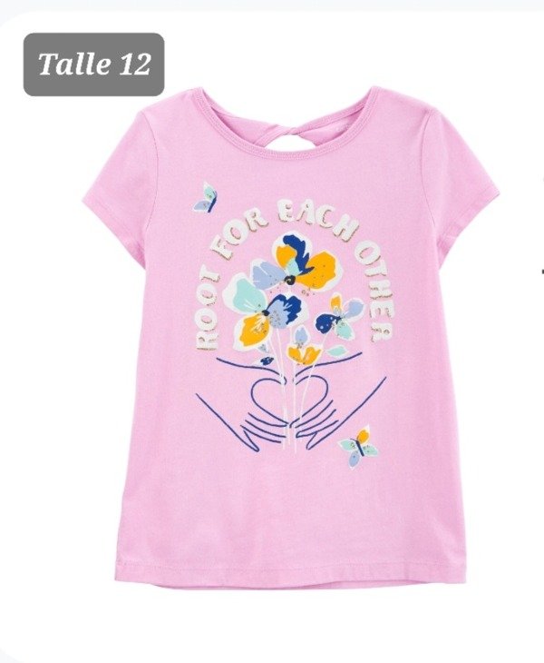 Remera manga corta carters talle 12 rosa