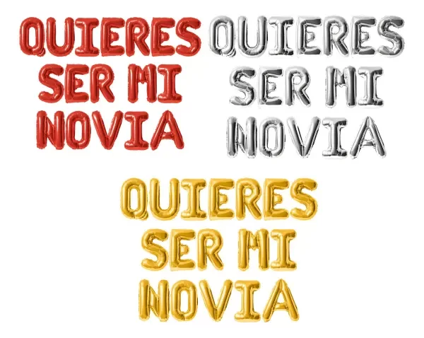 Producto - Pack Metalizado - Quieres Ser Mi Novia
