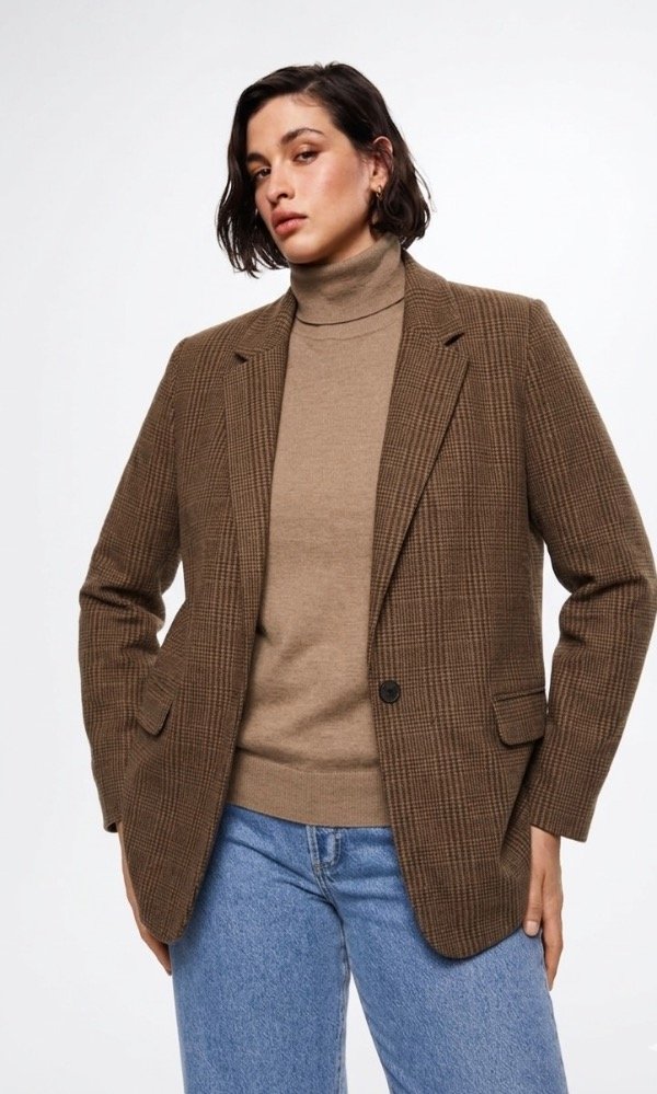 Producto - Blazer Sastrero Cuadrillé Marrón Chocolate Príncipe de Gales