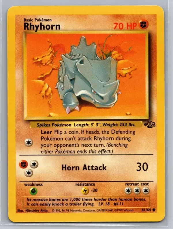 Producto - Rhyhorn #61 NM Jungle Pokemon TCG Pokemon