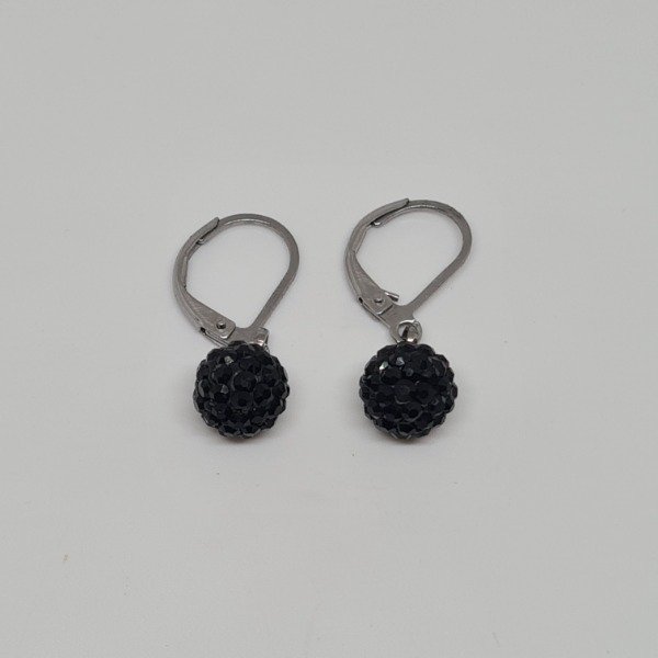 Producto - Aros brisura bola negra medianos