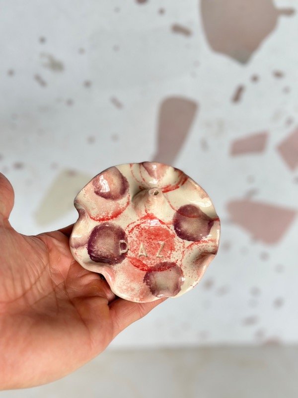 Producto - Porta sahumerios - redondos "colores" rojo 2