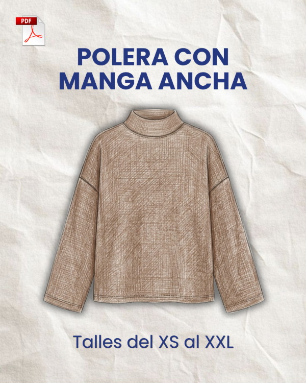 Producto - Polera manga ancha - Molde digital - PDF descargable - 0