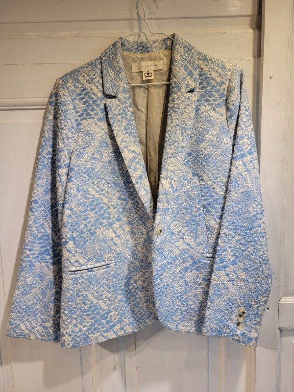 Producto - Blazer PAULA CAHEN D'ANVERS blanco y celeste dibujos- Talle M/L- PRECIO: 100x