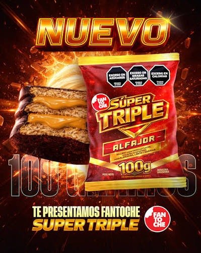 Producto - Alfajor Fantoche Super Triple 100 gr x 12