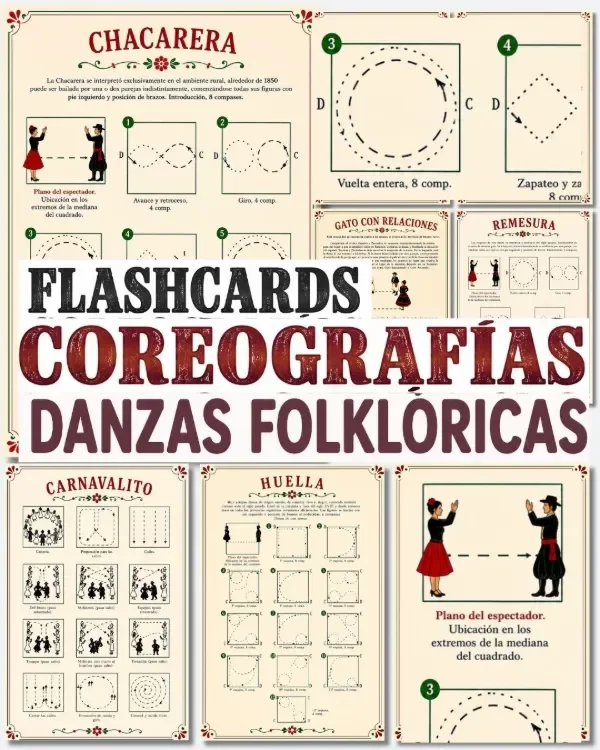 Producto - FLASHCARDS - COREOGRAFÍAS DE DANZAS FOLKLÓRICAS ARGENTINAS