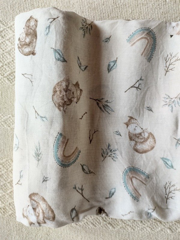 Producto - Gasa Coz love beige y celeste