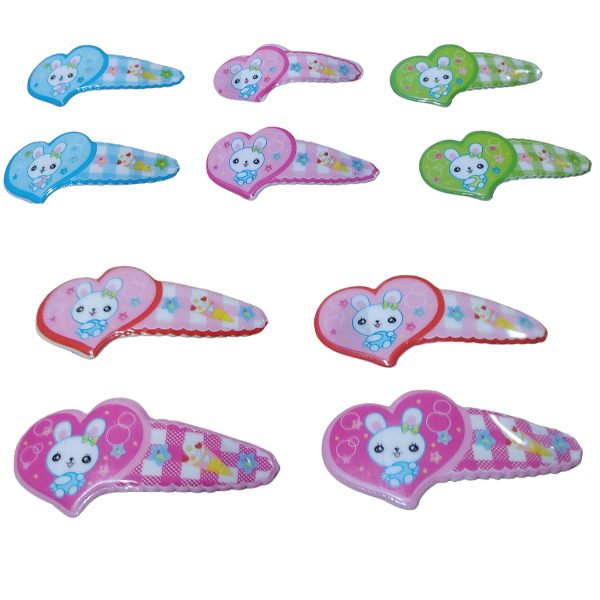 Producto - Hebillas Tic Tac Corazon Para Niñas X 10 Unidades - 1
