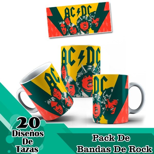 Producto - Diseños Digitales / Plantillas Para Tazas De Bandas De Rock M1