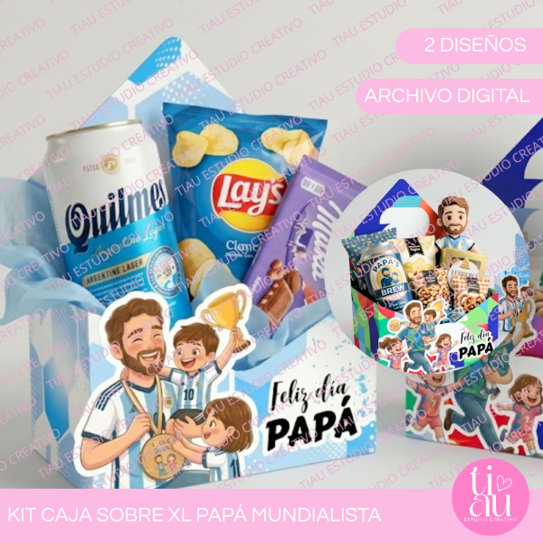 Producto - KIT CAJA SOBRE XL (GRANDE) PAPÁ MUNDIALISTA