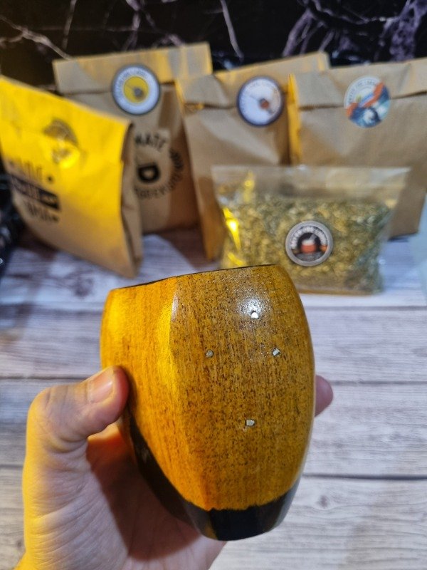 Producto - Mate Ranchero Original de Madera Laqueada. Pintado a Mano en Negro - 4