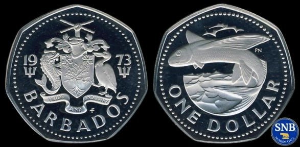Producto - Barbados - 1 Dólar (1973) KM #14.1 - Commonwealth PROOF