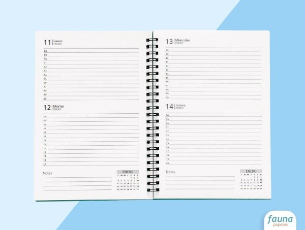 Producto - Agenda 2027 Diaria + 2 Días Por Página + Semanal Horizontal Horarios - 2