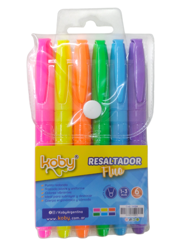 Producto - Resaltador Fluo x6u KOBY
