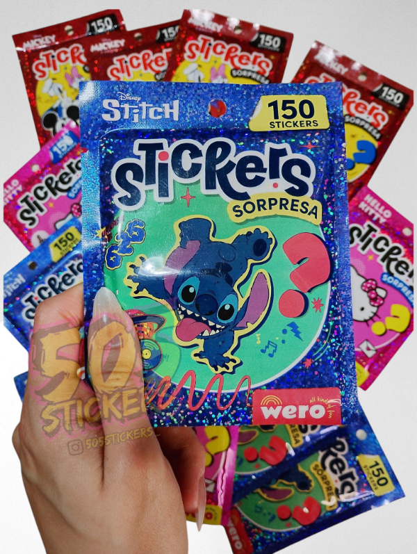 Producto - Sobre SORPRESA wero STITCH - 150 stickers surtidos