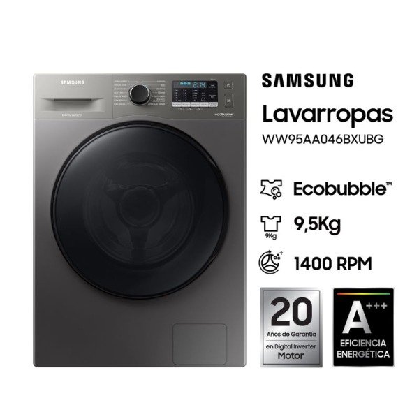 Producto - LAVARROPAS SAMSUNG INVERTER 9.5KG INOX 1400RPM WW95AA046BXUBG