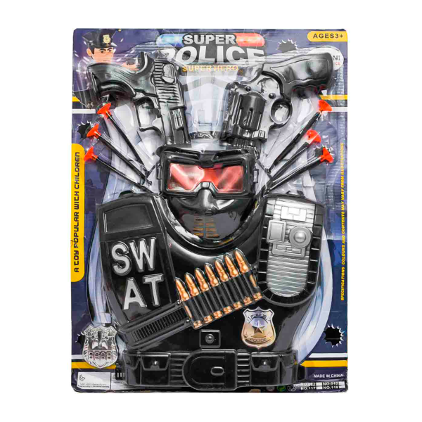 Producto - SET POLICIA ARMAS Y CHALECO 10 PCS