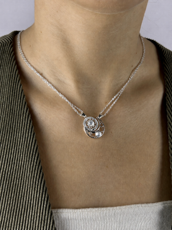 Producto - SET 2 CADENAS SOL LUNA DIJE INMANTADO PARA COMPARTIR 0033