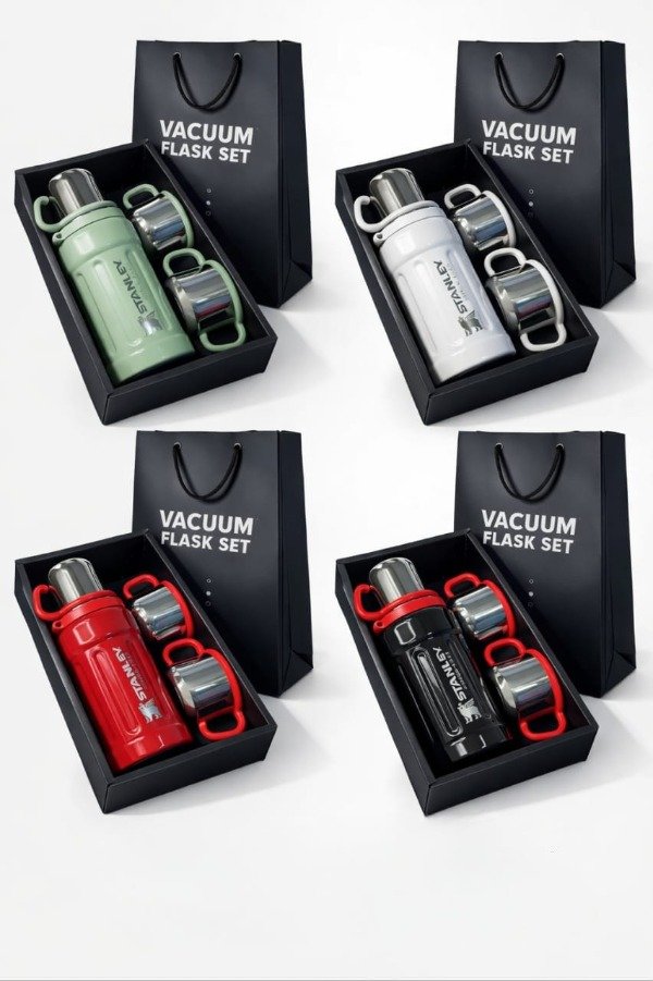 Producto - Set de termo de 500 ml con 3 tazas (Stanley) Ideal para café