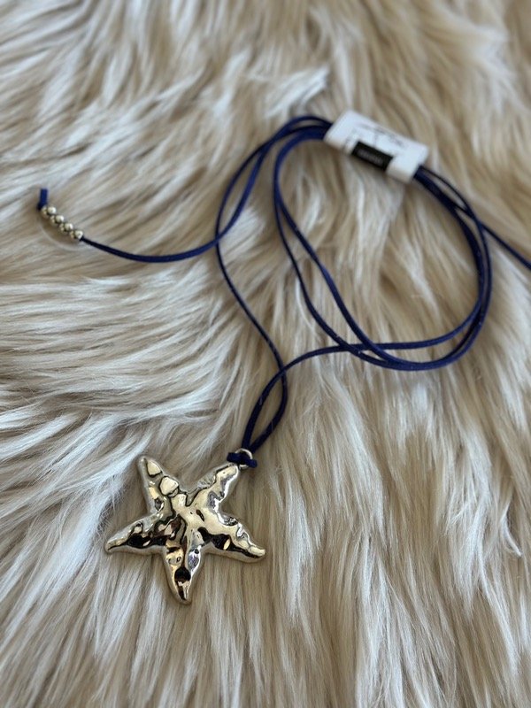 Producto - CHOKER DE GAMUZA ESTRELLA CORDÓN AZUL