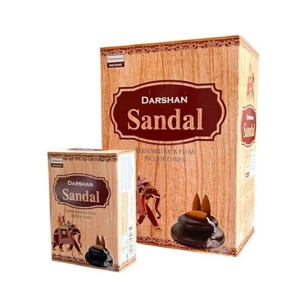 Producto - Conos black flow cascada Darshan sandalo x 12 unid.