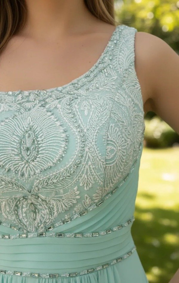 Vestido largo elegante bordado delicado — imagen 2