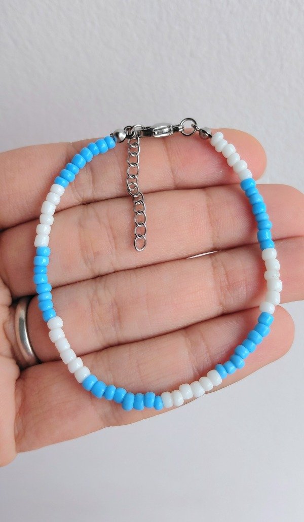 Producto - Pulsera de Acero Mostacillas Argentina Mix