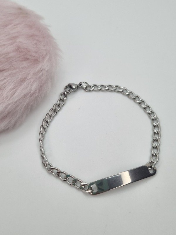 Producto - Pulsera acero quirurgico dije chapita LS40684 20cm