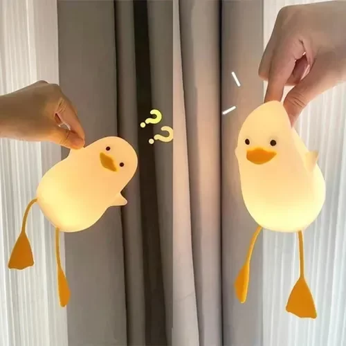 Producto - Velador Lampara Patito luz agradable y divertida carga c usb 13cm