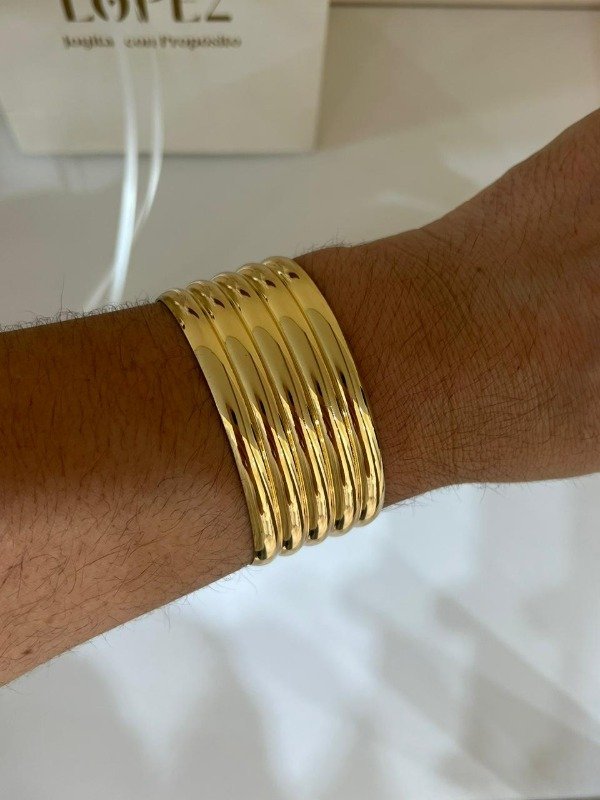 Producto - PULSERA ANCHA ACERO DORADO 7