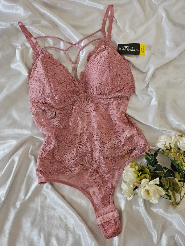 Producto - BODY IMPORTADO DE ENCAJE CON PUSH UP (A47 I) ROSA VIEJO