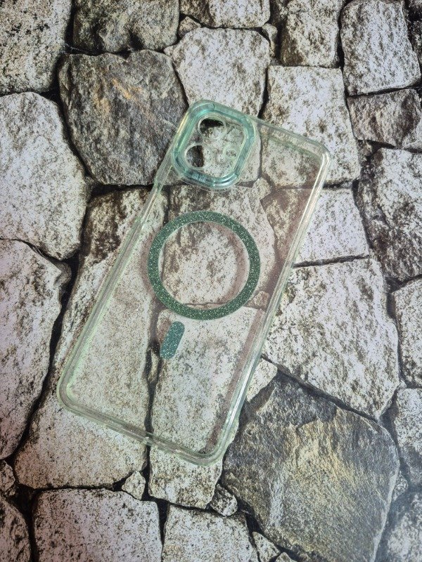 Producto - Funda MagSafe glitter Samsung A07 verde agua