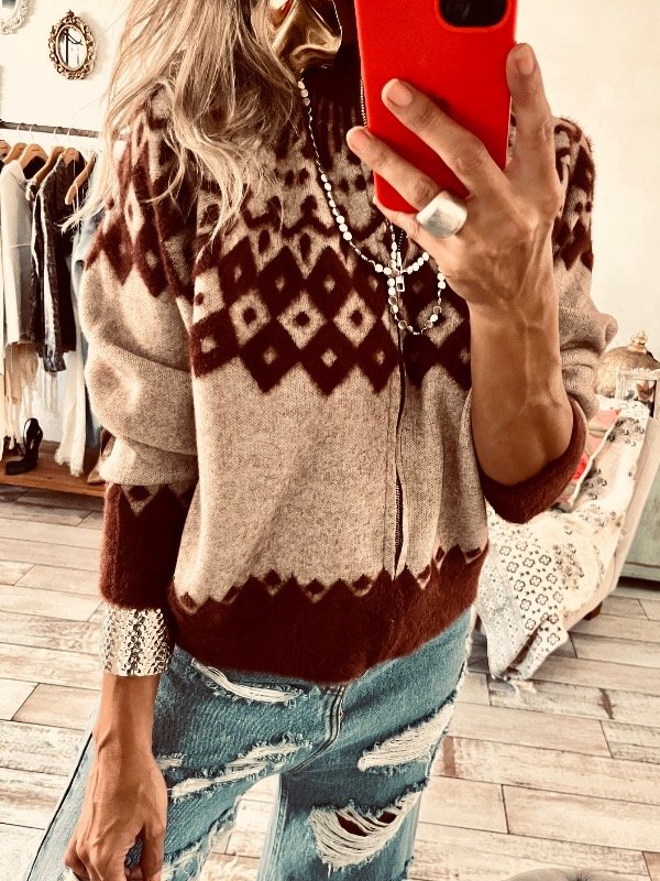 Producto - Cárdigan Hera arena bordo