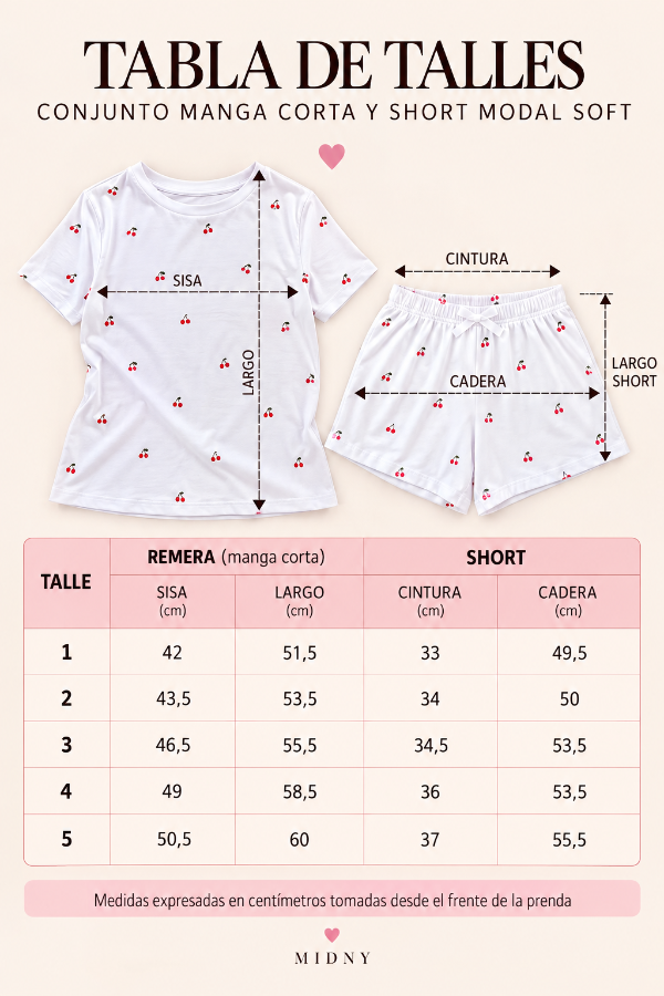 Producto - Conjunto corazones rosa [MANGA CORTA] modal soft - 1