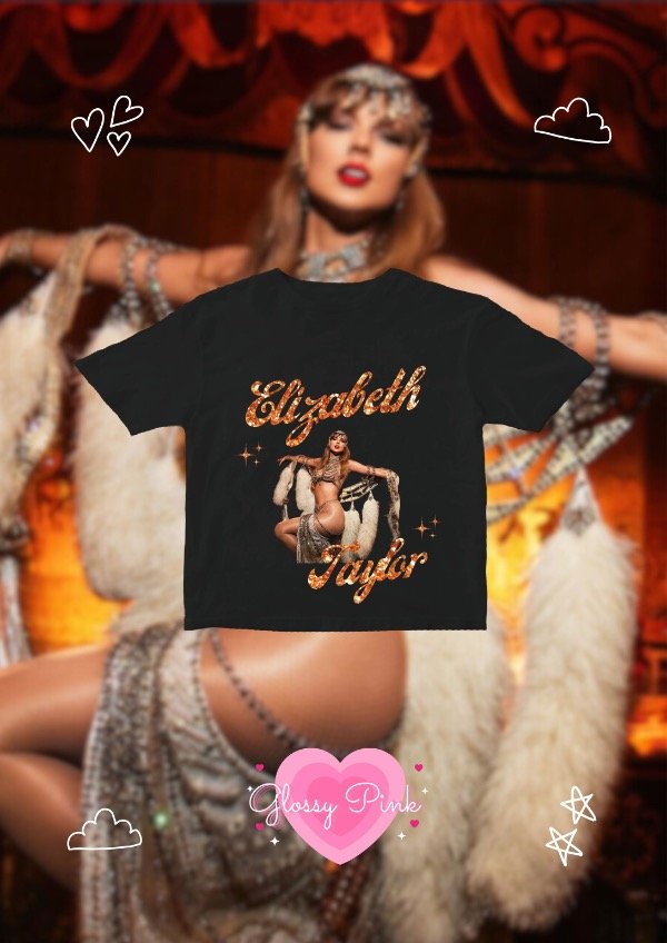 Producto - Baby Tee Elizabeth Taylor - DTF CON GLITTER
