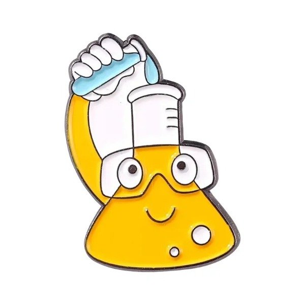 Producto - Pin Ciencia - Matraz Erlenmeyer con Gafas y Reacción