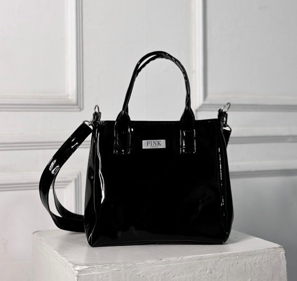 Producto - MINI BAG/ BANDOLERA NEGRA CHAROL CON CIERRE DESMONTABLE Y REGULABLE