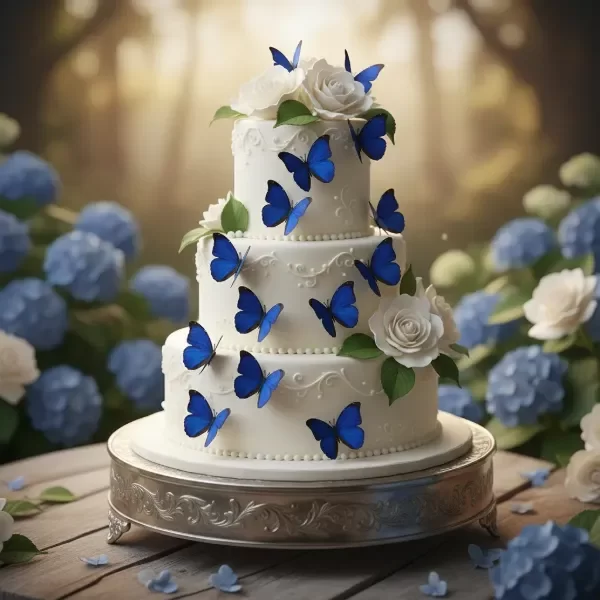 Producto - Mariposas comestible azul pack x12Un