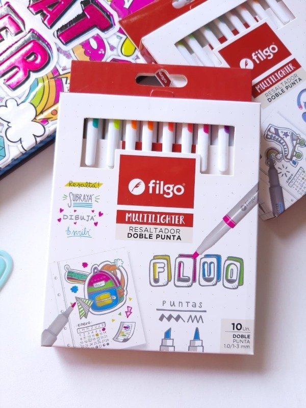 Producto - RESALTADOR FILGO DOBLE PUNTA fluo x10
