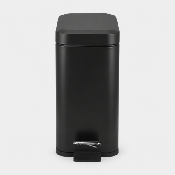 Producto - Tacho De Basura Acero 10lts Con Pedal Y Balde Cierre Suave Blanco y Negro - 9