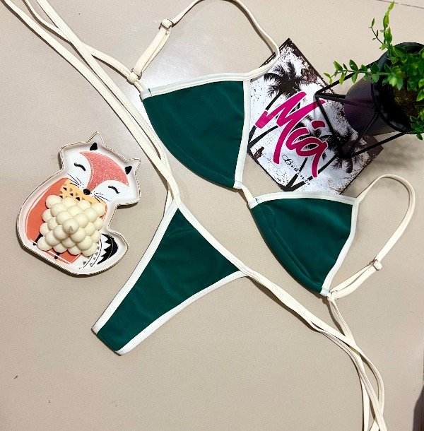 Producto - Bikini MUNAY combinada verde/crema