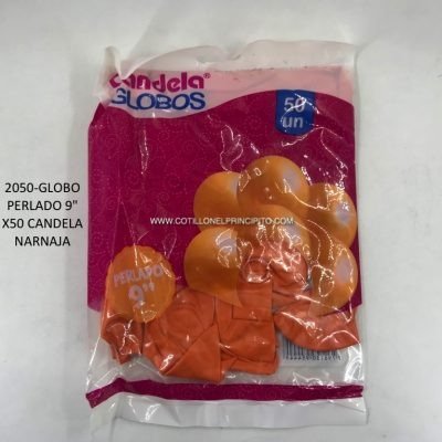 Producto - Globo Perlado 9" x50 Unidades NARANJA CANDELA