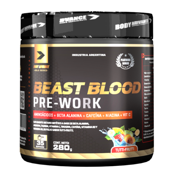 Producto - Beast Blood 35 Serv Body Advance Pre Entreno Potente Con Cafeína - 1