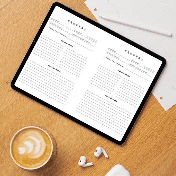 Producto - ARCHIVO DIGITAL recetas para libreta abrochada