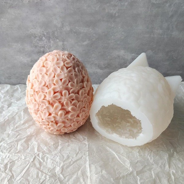 Producto - Molde silicona huevo texturado flores - 0