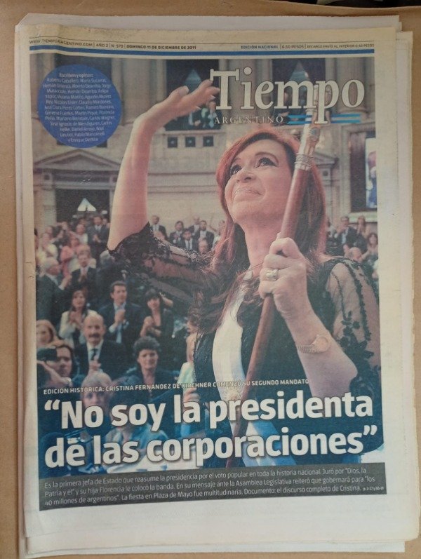 Producto - Tiempo argentino No soy la presidenta de las corporaciones 11 de diciembre 2011