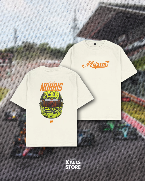 Producto - Remera over Cremita Lando Norris #helmet