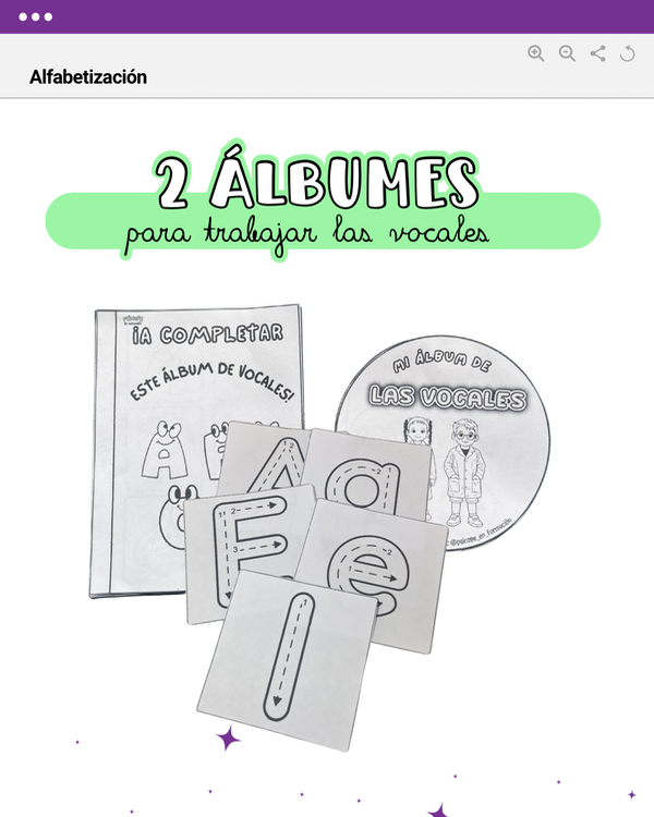 Producto - 2 ÁLBUMES PARA APRENDER LAS VOCALES JUGANDO