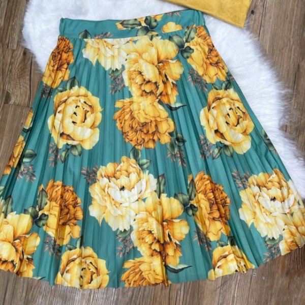 Producto - Pollera importada plisada ESTAMPADA (Art. 261) Talle S