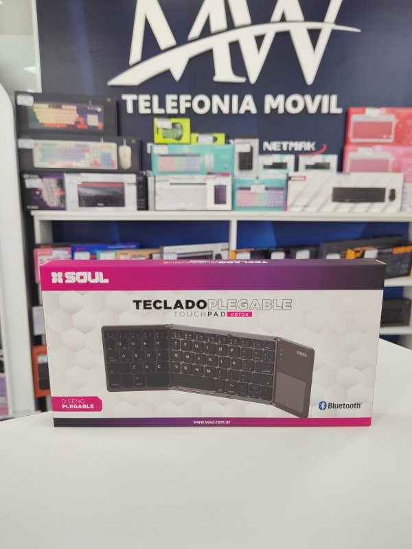 Producto - Teclado BT Plegable Con Touchpad AN/IO/WIN/MC 30x9.5cm Soul PER-KBT04NE